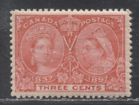 Lot 165 Canada #53i 3c Pale Rose 1897 Diamond Jubilee Issue, A VFNH Example