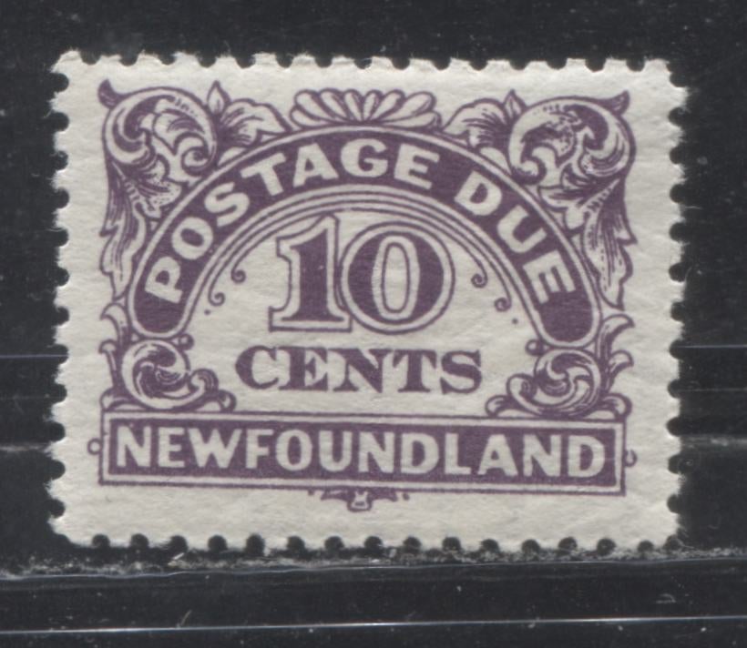 Lot 166 Newfoundland # J7 10c Purple Framed Numeral, 1939-1949 Postage Due, A Fine NH Example, Line Perf. 11.1