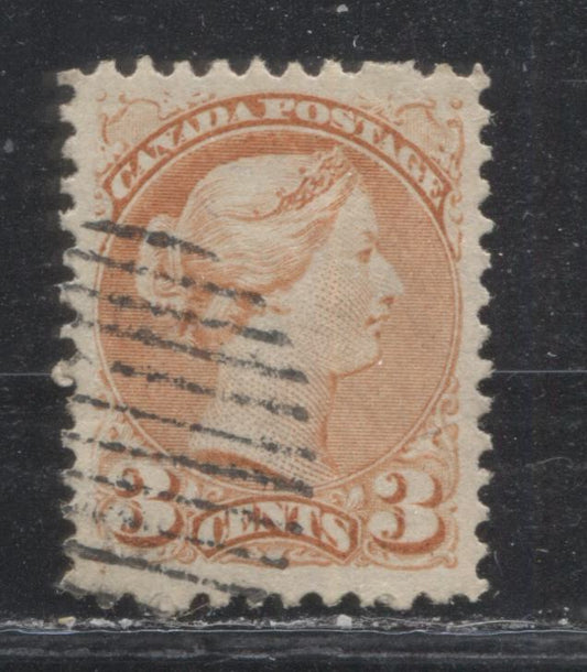 Lot 166 Canada #37ii 3c Dull Red Queen Victoria, 1870-1897 Small Queen Issue, A Very Fine Used Single On Stout Vertical Wove Paper