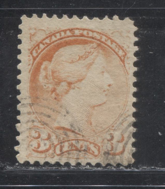 Lot 167 Canada #37i 3c Dull Red Queen Victoria, 1870-1897 Small Queen Issue, A Fine Used Single On Soft Porous Horizontal Wove Paper, Perf 11.75 x 12