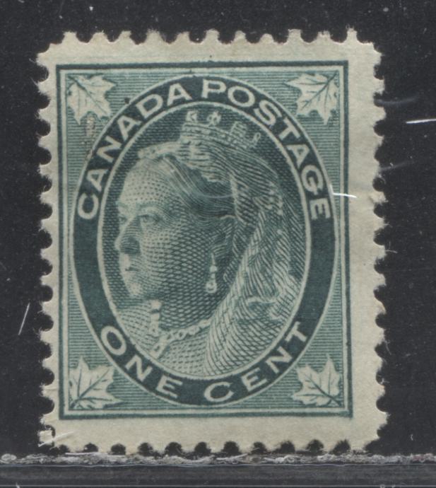 Lot 169 Canada #67 1c  Blue Green Queen Victoria, 1897-1898 Maple Leaf Issue, A Fine OG Example, Vertical Wove, Showing Horizontal Guideline in Upper Margin and Frame Retouch at LR