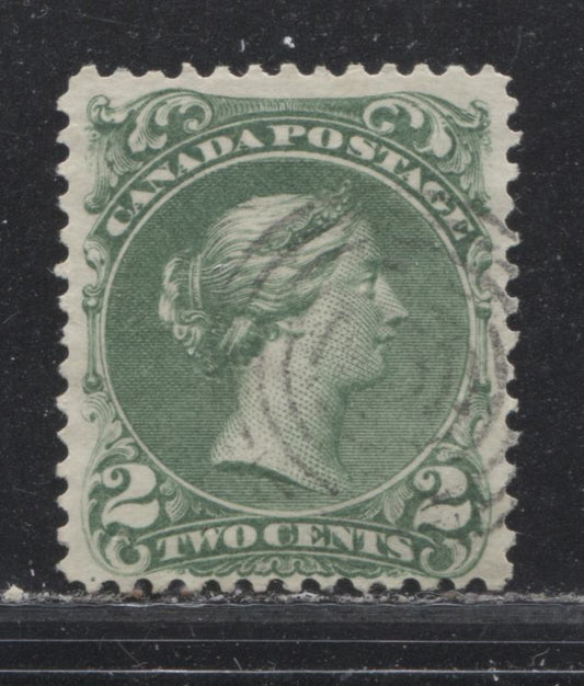 Lot 17 Canada #24b 2c Green (Deep Green) Queen Victoria, 1868-1897 Large Queen Issue, A Very Fine Used Single On Thin Soft White Paper (Duckworth #9b), Perf. 12.1
