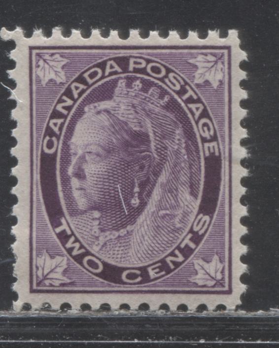 Lot 171 Canada #68 2c Purple Queen Victoria, 1897-1898 Maple Leaf Issue, A VFOG Single On Vertical Wove Paper, Perf 12