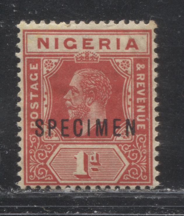 Lot 171 Nigeria SG# 2s 1d Carmine Red King George V, 1914-1921 Multiple Crown CA Imperium Keyplate Issue, A VF Unused Example, With Specimen Overprint