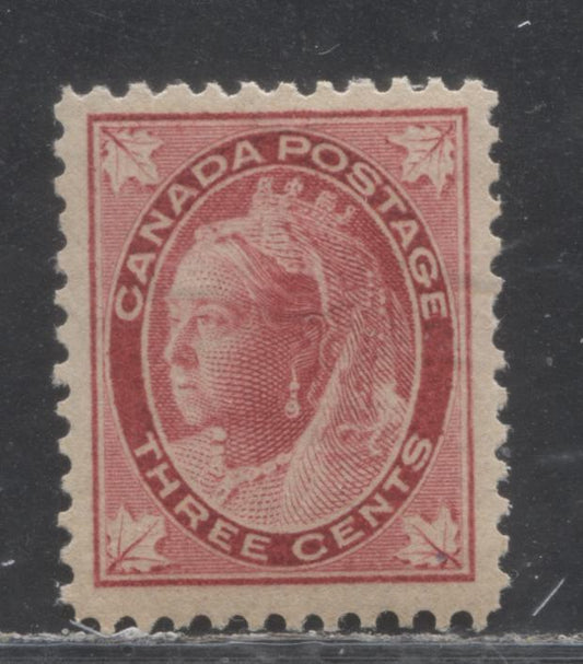 Lot 174 Canada #69 3c Carmine Red Queen Victoria, 1897-1898 Maple Leaf Issue, A Fine NH Single On Vertical Wove Paper, Perf 12