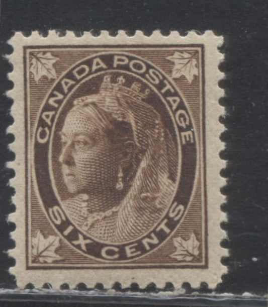 Lot 177 Canada #71 6c Yellow Brown Queen Victoria, 1897-1898 Maple Leaf Issue, A Fine NH Example, Vertical Wove