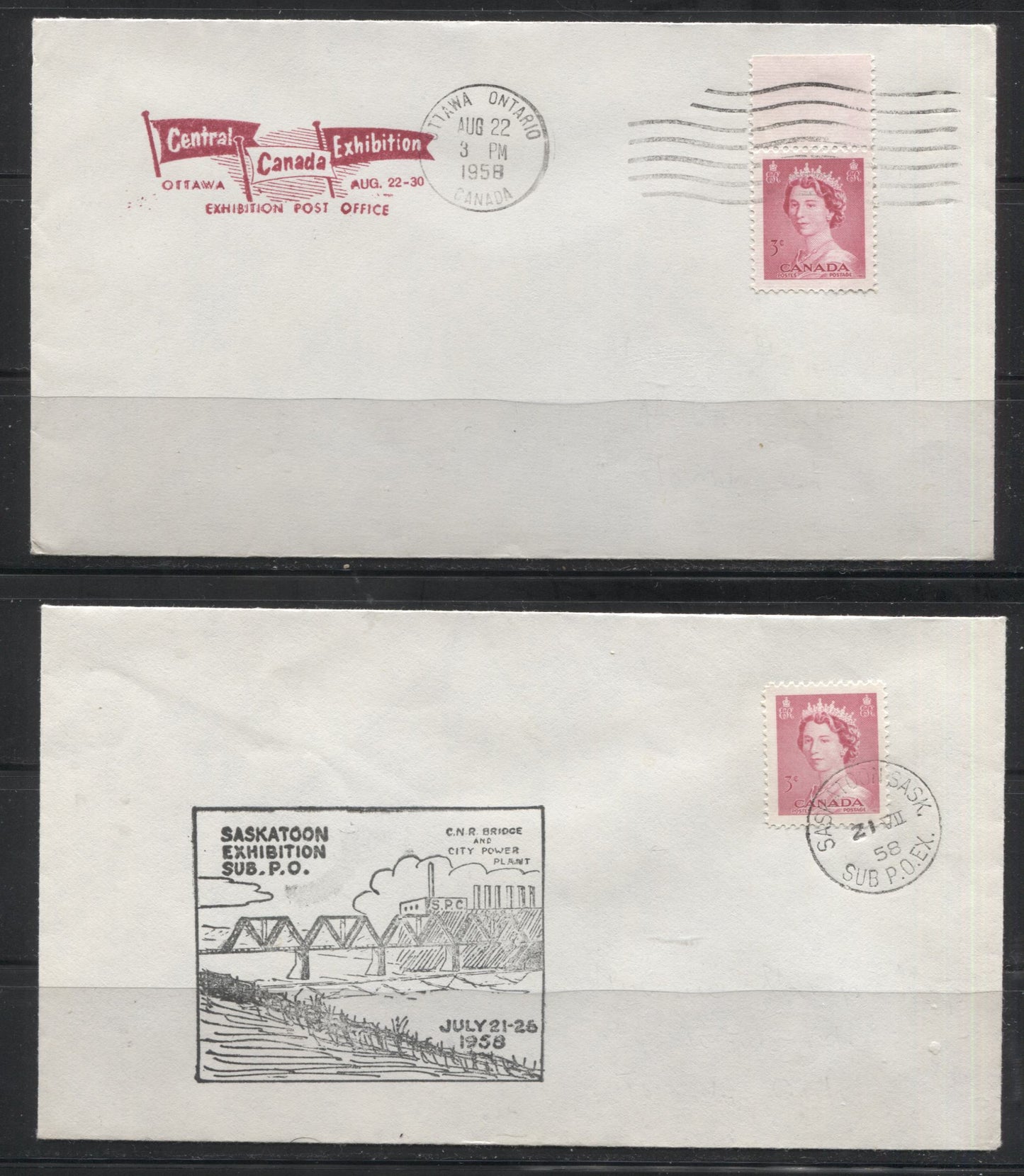 Lot 177 Canada #327 3c Cerise Karsh Issue, A Group of 4 Covers With Exhibiton Cachets