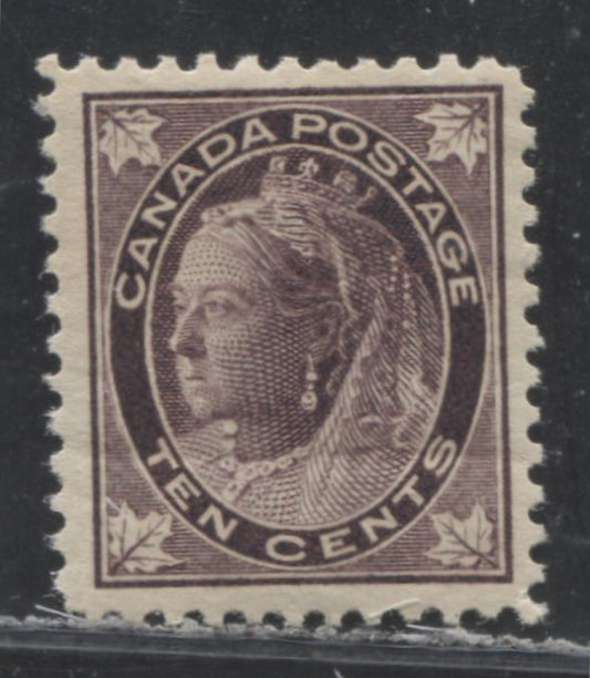 Lot 179 Canada #73ii 10c Brown Violet Queen Victoria, 1897-1898 Maple Leaf Issue, A VF Appearing But Very Good NH Single On Horizontal Wove Paper, Perf 12