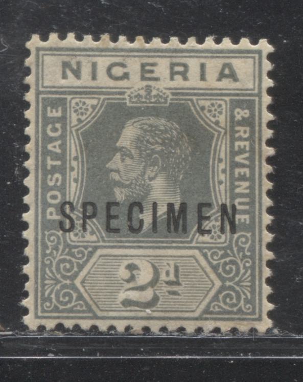 Lot 179 Nigeria SG# 3s 2d Deep Grey King George V, 1914-1921 Multiple Crown CA Imperium Keyplate Issue, A VF Unused Example, With Specimen Overprint