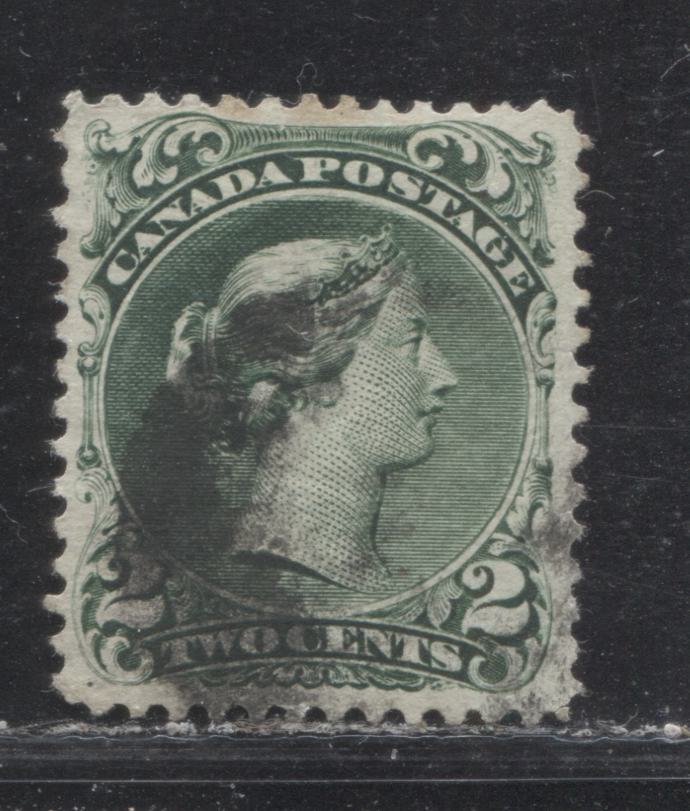 Lot 18 Canada #24b 2c Green (Deep Green) Queen Victoria, 1868-1897 Large Queen Issue, A Fine Used Single On Thin Soft White Paper (Duckworth #9b), Perf 12.1 x 12.2