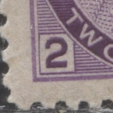 Lot 182 Canada #76 2c Purple Queen Victoria, 1898-1902 Numeral Issue, A Fine NH Example, Vertical Wove Paper, Showing Slip Print Doubling of Left 2
