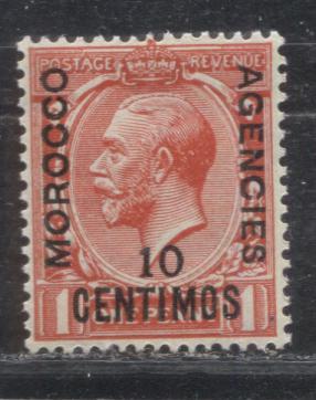 Lot 189 Morocco Agencies - Spanish Currency SG#144 10c Scarlet King George V, 1925-1931 Overprinted King George V Block Cypher Issue, A VFNH Example