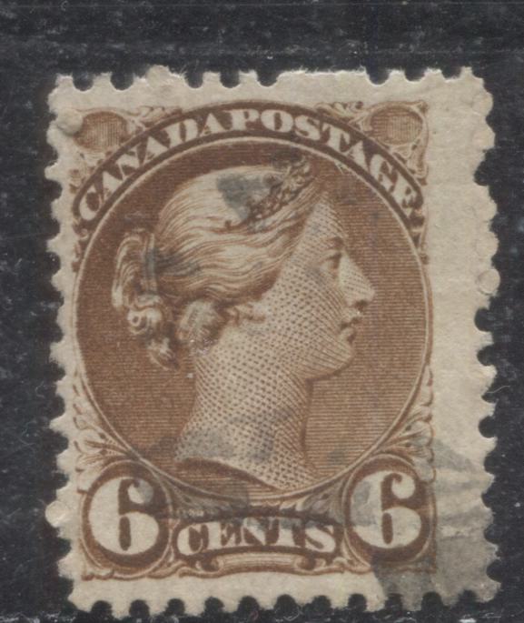 Lot 190 Canada # 39b 6c Brown Queen Victoria, 1870-1897 Small Queen Issue, A Fine Used Example, Perf. 11.75 x 12.1 Montreal Printing on Vertical Wove