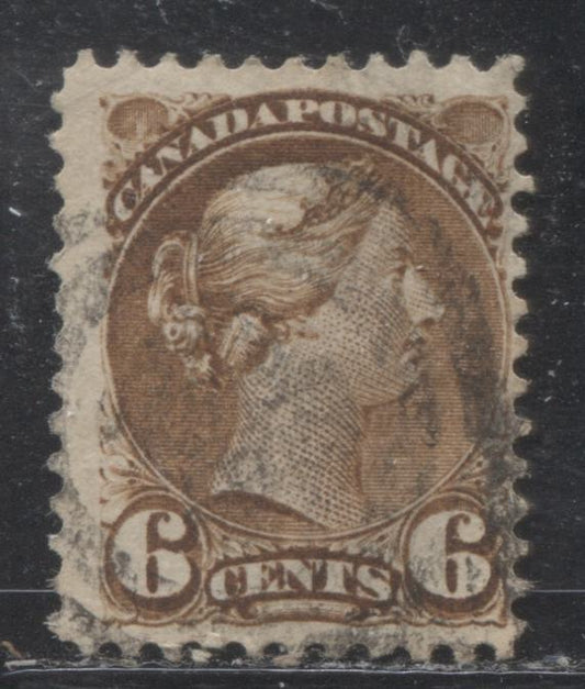 Lot 191 Canada # 39b 6c Brown Queen Victoria, 1870-1897 Small Queen Issue, A Fine Used Example, Perf. 11.5 x 12 Montreal Printing on Thick Vertical Wove