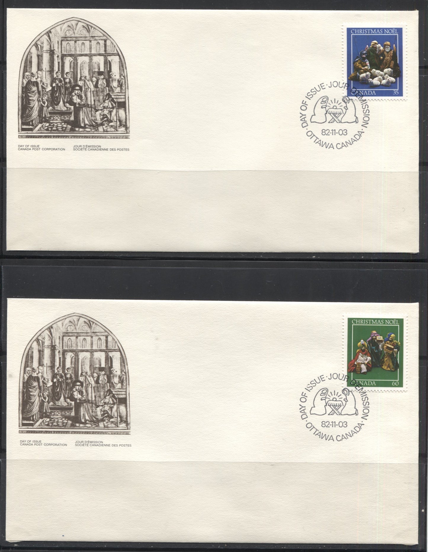 Lot 193 Canada #900/2239 1981-2007 Christmas, A Complete Set of Canada Post Official FDC's for 1981-1982 and 1984-1986 Issues