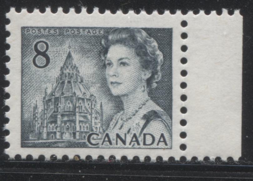 Lot 196 Canada #544pv 8c Slate Queen Elizabeth II, 1967-1973 Centennial Issue, A VFNH GT2 T1 Tagged Right Margin Single On LF Ribbed Paper With PVA Gum, G2aL Tagging Error