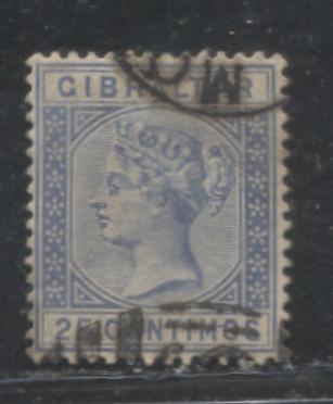 Lot 198 Morocco Agencies - Gibraltar Used in Mogador #Z87 25c Ultramarine Queen Victoria, 1889-1896 Spanish Currency Keyplate Issue, A VF Used Example, Crown CA Watermark, With Mogador Duplex Cancel