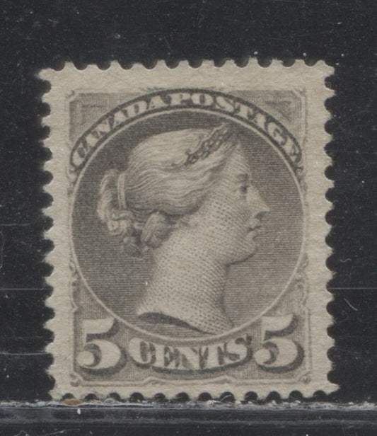 Lot 200 Canada # 42 5c Grey Queen Victoria, 1870-1897 Small Queen Issue, A VF Unused Example, Perf. 12.1 x 12.2 Second Ottawa Printing on Soft Horizontal Wove