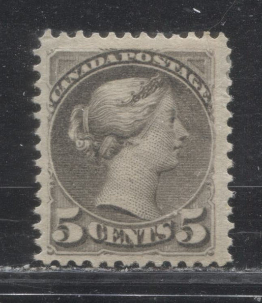 Lot 201 Canada # 42 5c Grey Queen Victoria, 1870-1897 Small Queen Issue, A Fine OG Example, Perf. 12.1 Second Ottawa Printing on Soft Horizontal Wove