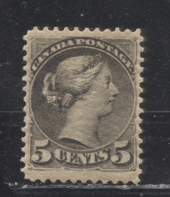Lot 202 Canada # 42 5c Deep Grey Queen Victoria, 1870-1897 Small Queen Issue, A Fine OG Example, Perf. 12.1 x 12.25 Second Ottawa Printing on Horizontal Newsprint-Like Paper