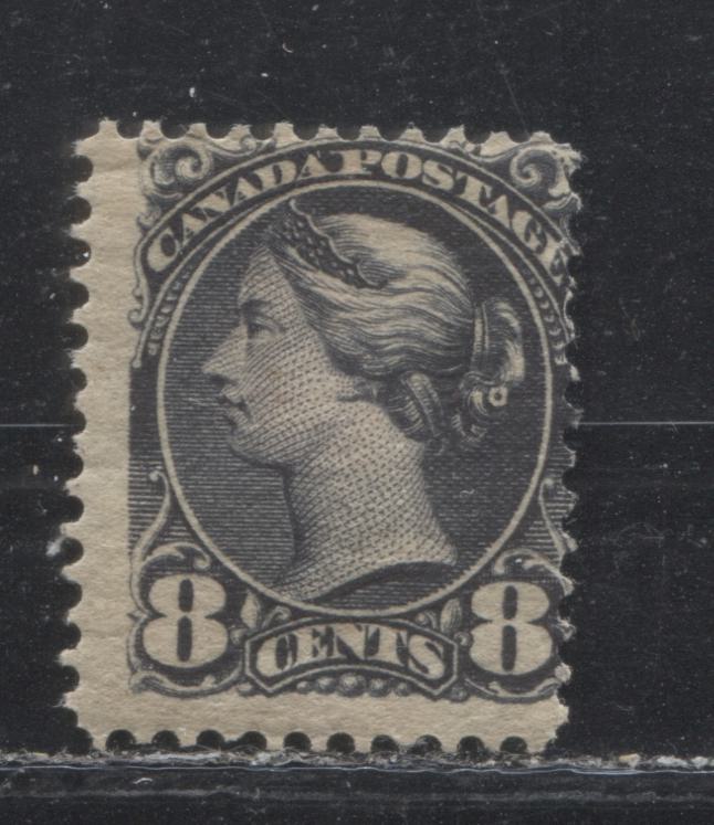 Lot 206 Canada # 44 8c Violet Black Queen Victoria, 1870-1897 Small Queen Issue, A VGOG Example, Perf. 12 x 12.1 Second Ottawa Printing on Horizontal Newsprint-Like Paper