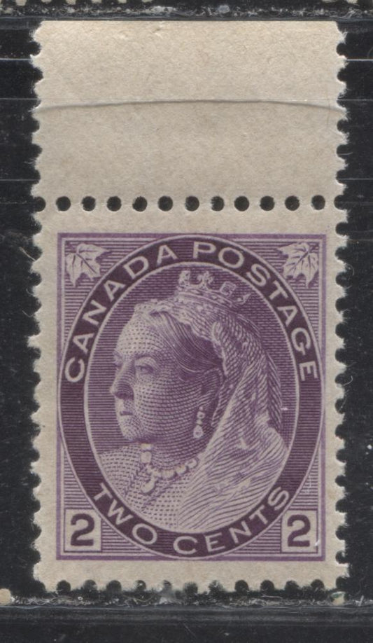 Lot 220 Canada # 76 2c Purple Queen Victoria, 1898-1902 Numeral Issue, A VFNH Example, Thinner Vertical Wove Paper