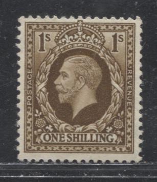 Lot 222 Great Britain SG#449 1/- Deep Bistre Brown King George V, 1934-1936 Photogravure Issue, A Fine NH Example