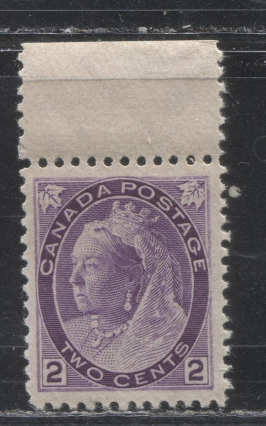 Lot 223 Canada # 76i 2c Violet Queen Victoria, 1898-1902 Numeral Issue, A VFNH Example, Vertical Wove Paper
