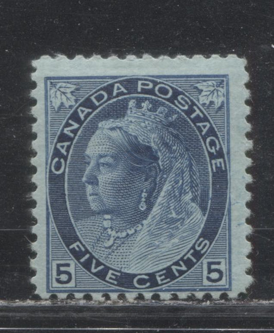 Lot 226 Canada # 79 5c Dark Blue on Bluish Queen Victoria, 1898-1902 Numeral Issue, A Fine OG Example, Horizontal Wove Paper