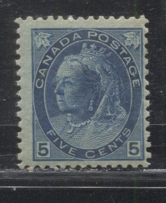 Lot 227 Canada # 79 5c Deep Bright Blue on Bluish Queen Victoria, 1898-1902 Numeral Issue, A Fine OG Example, Horizontal Wove Paper