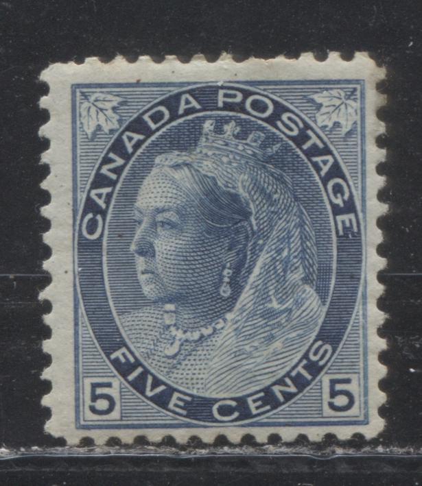 Lot 228 Canada # 79b 5c Dark Blue on Pale Blue Queen Victoria, 1898-1902 Numeral Issue, A Fine OG Example, Horizontal Wove Paper