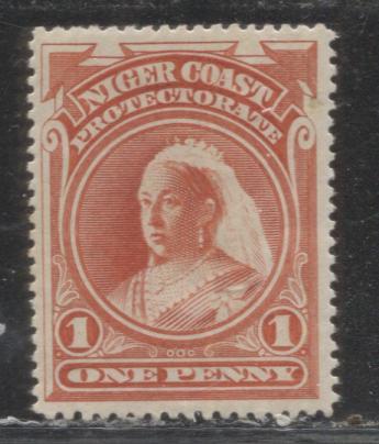 Lot 233 Niger Coast Protectorate #52a 1d Vermilion Queen Victoria, 1894 Unwatermarked Waterlow Issue, A VF OG Example, Perf. 14.5-15