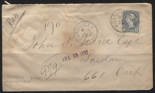 Lot 236 Canada #44b 8c  Queen Victoria, 1870-1897 Small Queen Issue, A Fine Single Franking Cover to London ON, With Scarce Eganville Star CDS Cancel