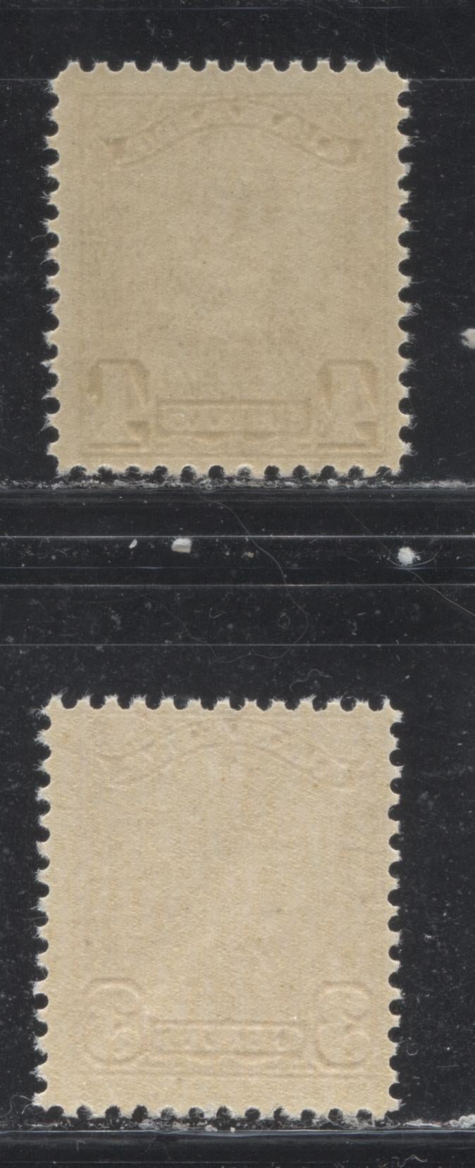 Lot 238 Canada # 151-152 3c & 4c Olive Bistre & Carmine Red King George V, 1928-1929 Scroll Issue, Two Fine NH Examples