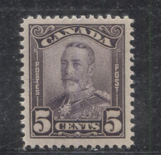 Lot 239 Canada # 153 5c Deep Dull Purple King George V, 1928-1929 Scroll Issue, A VFNH Example