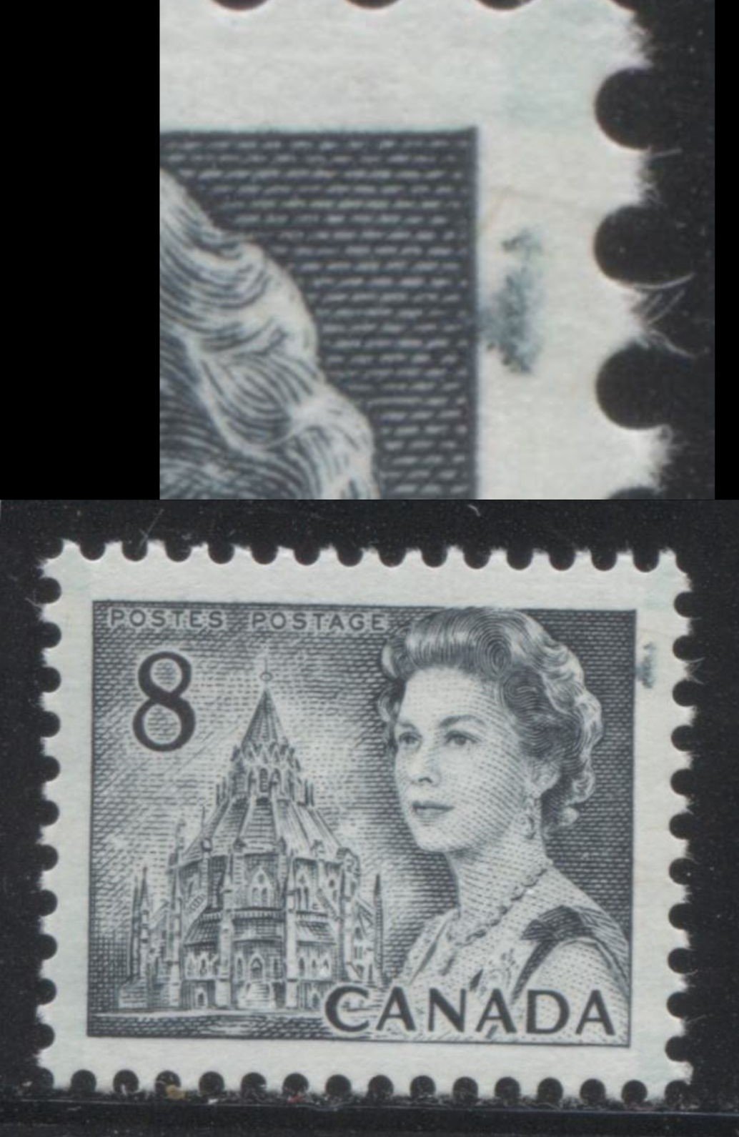 Lot 244 Canada #544pv 8c Slate Queen Elizabeth II, 1967-1973 Centennial Issue, An Unlisted VFNH GT2 Tagged Single On LF-fl Paper With PVA Gum, Smudge in Right Margin At UR