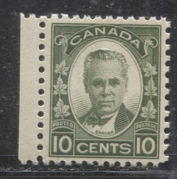 Lot 244 Canada # 190 10c Bronze Green Georges Etienne Cartier, 1930-1935 Arch Issue, A VFNH Example, Deep Cream Gum With a Satin Sheen