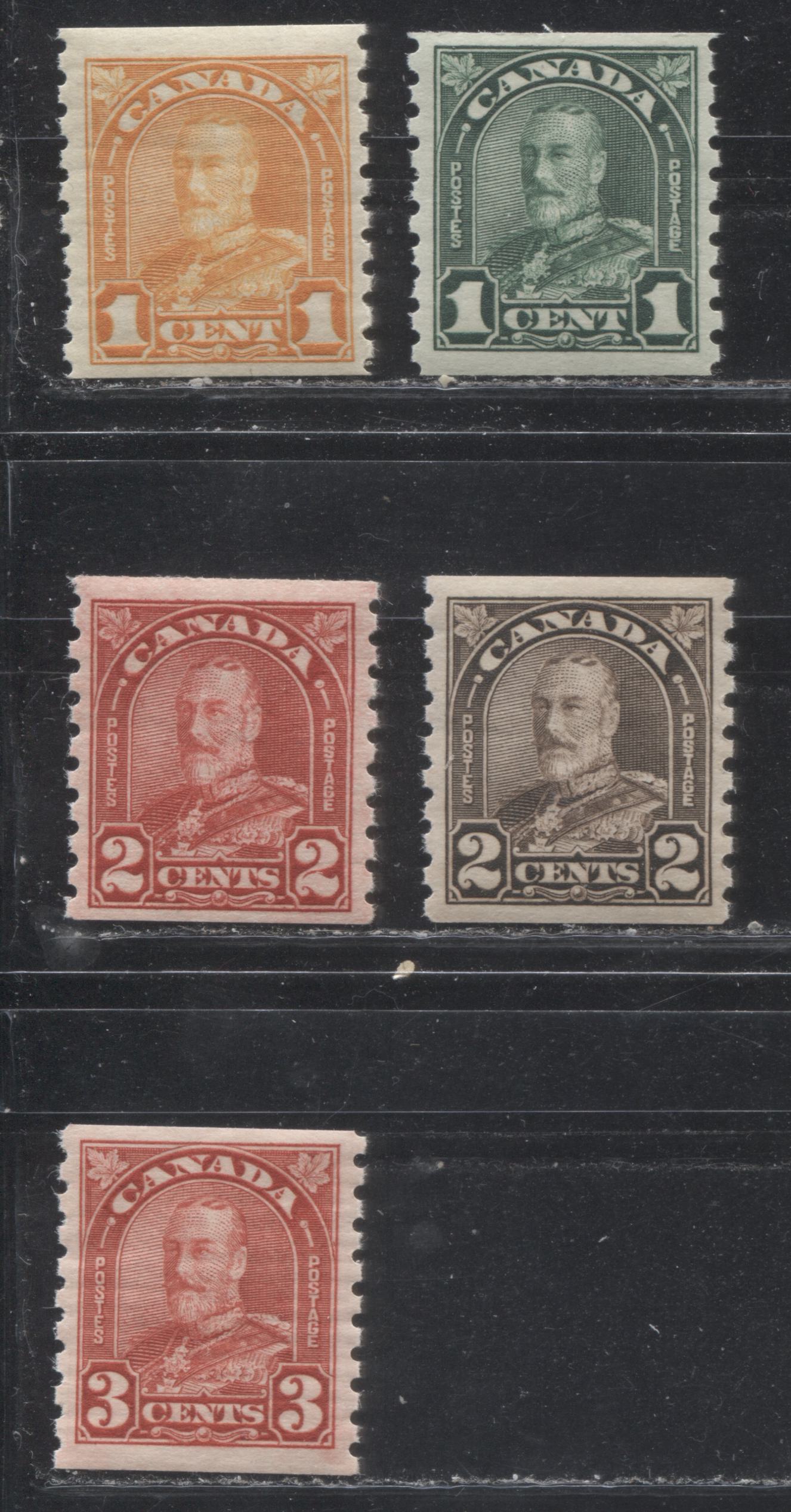 Lot 245 Canada # 178-183 1c - 3c Orange - Scarlet King George V, 1930-1935 Arch Issue, A Fine OG and VFOG Complete Set