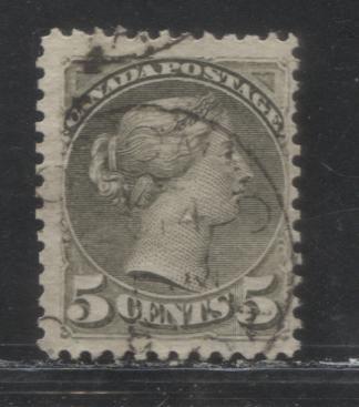 Lot 248 Canada #38 5c Greenish Grey Queen Victoria, 1870-1897 Small Queen Issue, A Fine Used Example Montreal, 12.1, Horizontal Wove