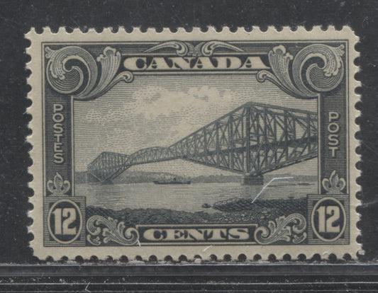 Lot 253 Canada #156 12c Gray Quebec Bridge, 1928-1929 Scroll Issue, A VFOG Single