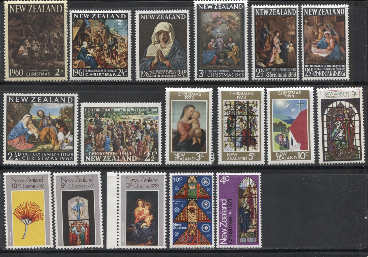 Lot 260 New Zealand, 1960 to 1973 Christmas Issues, A Small Selection of 11 VFNH Sets