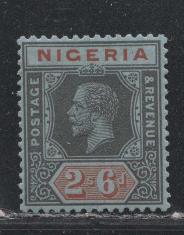 Lot 263 Nigeria SG# 27a 2/6d Grey Black & Red on Blue Paper King George V, 1921-1932 Multiple Script CA Imperium Keyplate Issue, A VFOG Example, Die 1
