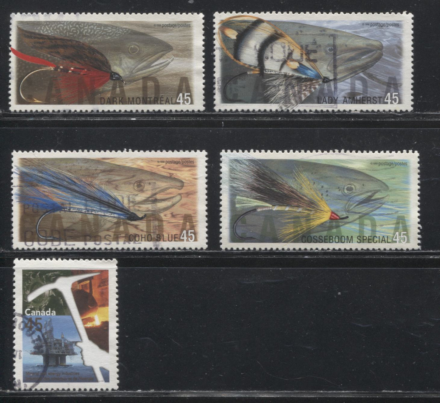 Lot 266 Canada #1710-1734 45c Multicoloured Stamps 1998 Birds - Canals Issue, VF Used Singles Mostly All With In-Period CDS Cancels