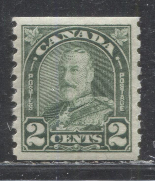 Lot 276 Canada #180 2c Dull Green King George V, 1930-1931 Arch/Leaf Coil Issue, A VFNH Coil Single, Non-Striated Cream Gum