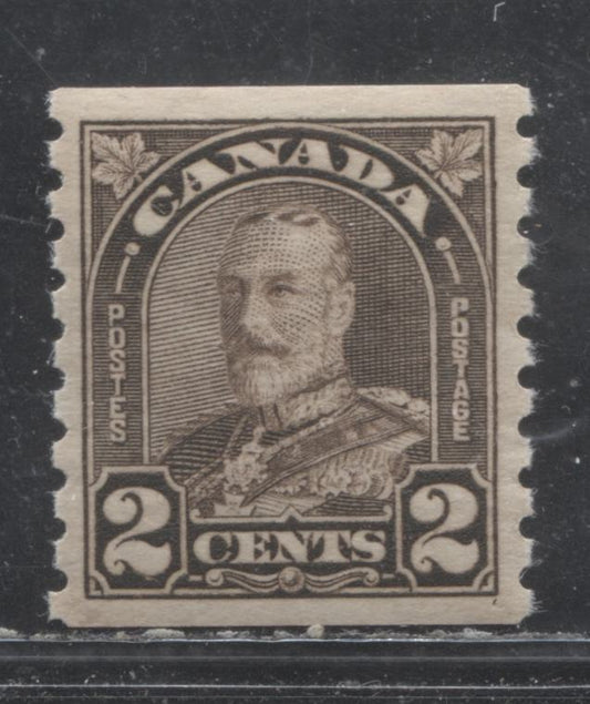 Lot 278 Canada #182 2c Dark Brown King George V, 1930-1931 Arch/Leaf Coil Issue, A VFNH Coil Single, Non-Striated Cream Gum