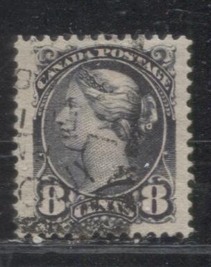 Lot 282 Canada #44 8c Violet Black Queen Victoria, 1870-1897 Small Queen Issue, A VF Used Example Second Ottawa, 12 x 12.25, Soft Horizontal Wove