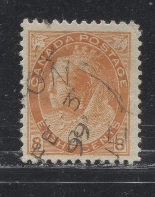 Lot 285 Canada #82 8c Orange Queen Victoria, 1898-1902 Numeral Issue, A Fine Used Single On Vertical Wove Paper, Perf 12