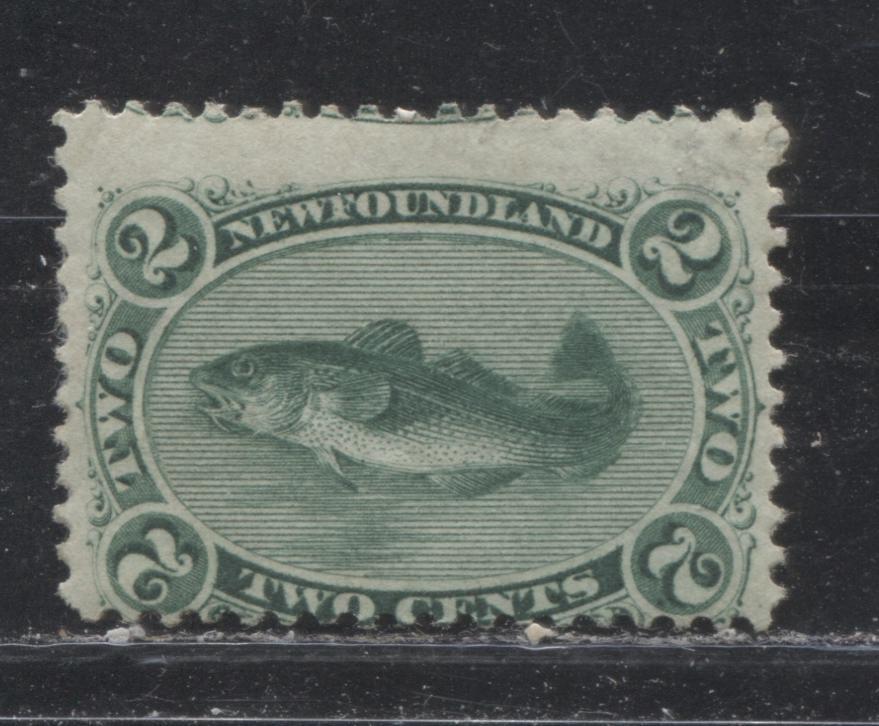 Lot 29 Newfoundland #24 2c Green Codfish, 1868-1894 First Cents Issue, A Very Good OG Single On Stout White Paper