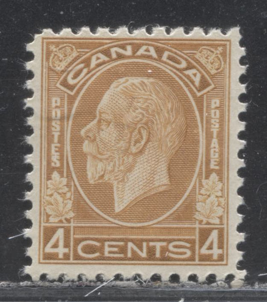 Lot 293 Canada #198i 4c Brownish Ochre King George V, 1932 Medallion Issue, A Fine NH Single, Cream Gum