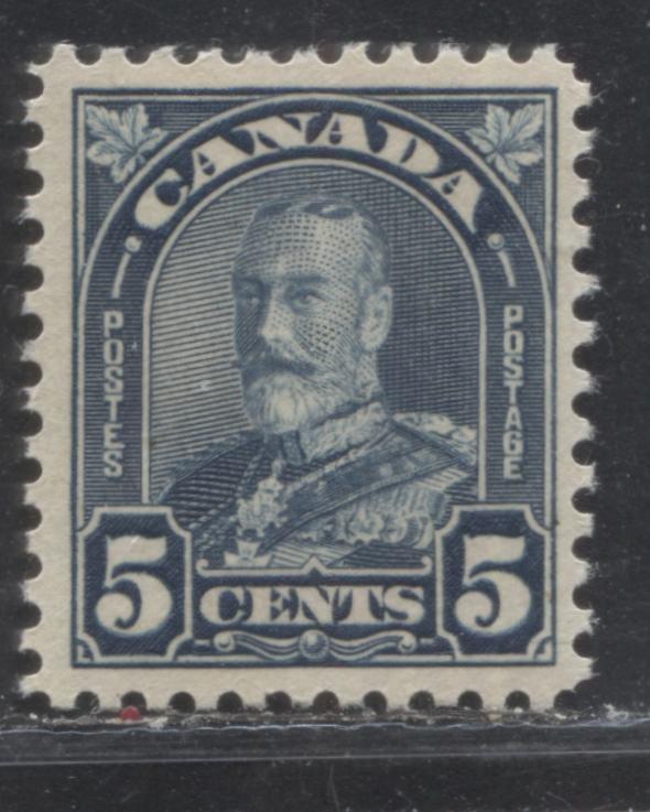 Lot 302 Canada #170 5c Dull Blue King George V & Mount Hurd, 1930-1931 Arch/Leaf Issue, A VFNH Single With Deep Cream Satin Gum, Perf 11